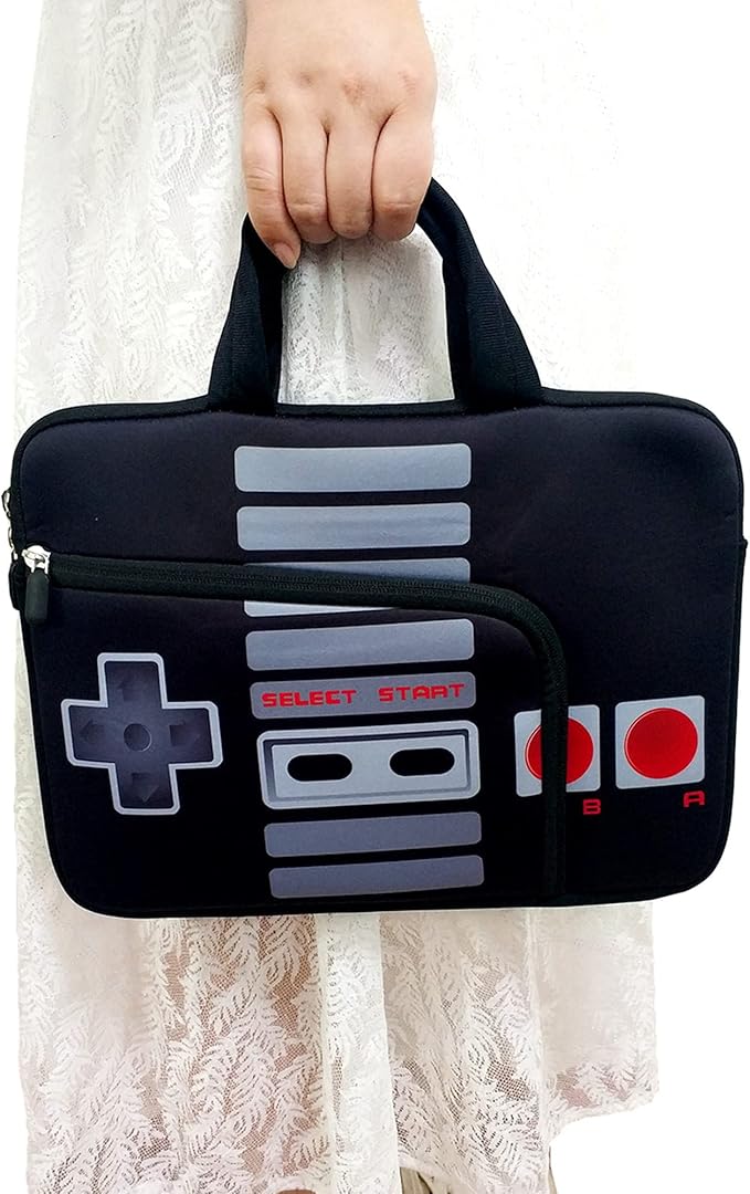 14 15 15.4 15.6 inch Laptop Handle Bag Computer Protect Case Pouch Holder Notebook Sleeve Neoprene Cover Soft Carrying Case with Extra Pockets For Dell Lenovo Toshiba HP Chromebook ASUS Acer(Games)