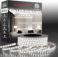 Shine Decor LED Strip Light Easy Connectable, 6000K Cool White Cold Resist Weatherproof Plug-in for Indoor Outdoor, 101 LM/FT Dimmable Bright Eco Rope Lighting 65FT, 120V Whole Set ETL Listed