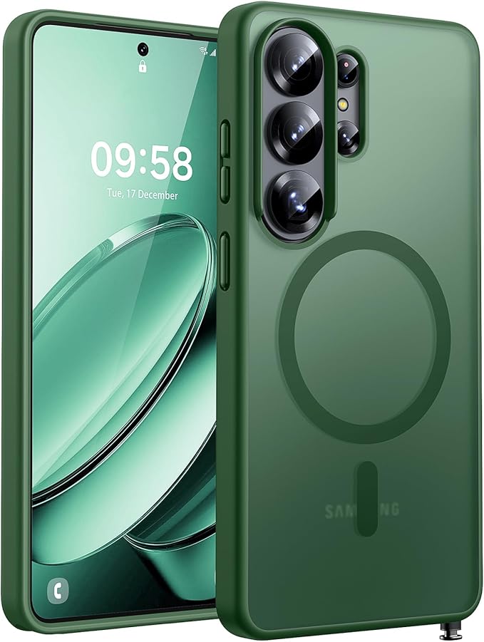 TOCOL for Samsung Galaxy S26 Ultra Case, Built-in Magnetic Ring, Drop Protection, Slim Translucent Matte Phone Case for Galaxy S26 Ultra 6.9 inch (Alpine Green)
