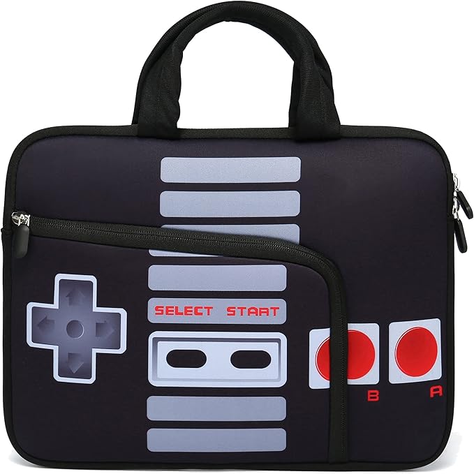 11 11.6 12 12.1 12.5 inches Laptop Sleeve Chromebook Case Ultrabook Case Notebook Sleeve PC Messenger Bag Tablet Case Neoprene Handle Sleeve for Men Women, Two Pockets (Games)