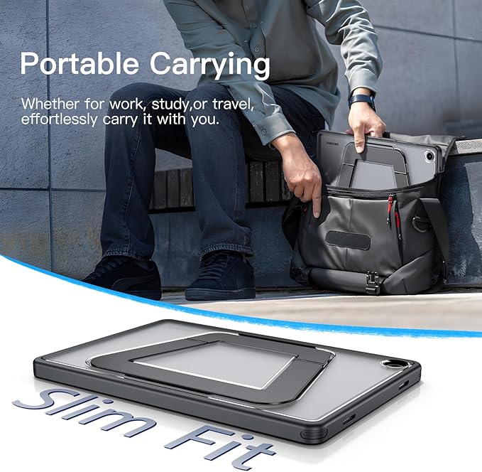 Case for Samsung Galaxy Tab A11+/A11 Plus 11" 2025/A9+/A9 Plus 11" 2023,Multi-Angle Ultra Stable Dual Stand,Slim Duty Shockproof Protective Case with Kickstand,Black