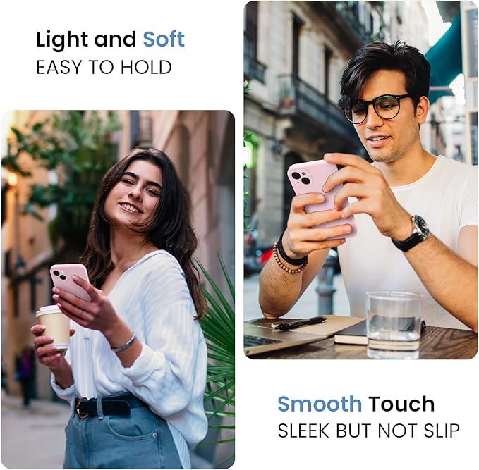FireNova Designed for iPhone 13 Case, Silicone Upgraded [Camera Protection] Phone Case, Soft Anti-Scratch Microfiber Lining Inside, 6.1 inch, Chalk Pink