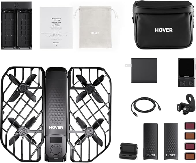 HOVERAir X1 PRO 4K Drone with Camera, Foldable Action Flying Camera with 42 KM/H Follow Speed, 15+ Fully Automatic Flight Modes, Fly Anywhere with OmniTerrain, SmoothCapture 2.0(Cycling Combo)