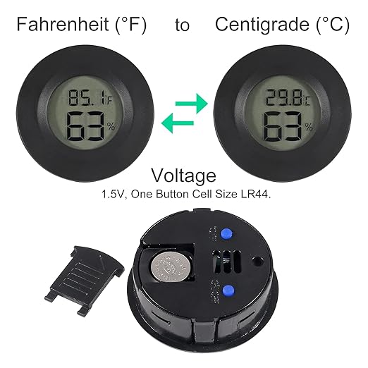 6-Pack Mini Hygrometer Thermometer Digital LCD Monitor Indoor/Outdoor Humidity Meter Gauge Temperature for Humidors Home Greenhouse Babyroom Reptile Incubator