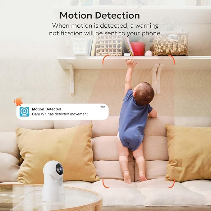 owltron Indoor Security Camera 2K, 360° Cameras for Home Security with Motion Detection, 2.4G WiFi for Pet/Baby/Nanny Cam with Night Vision, Siren Alarm & 2-Way Audio, Compatible with Alexa