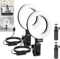 NEEWER BASICS 5" Ring Light for Video Conference Lighting, 2 Pack Clip on Light Kit with Desk Tripod Stands for Monitor Laptop Computer Zoom Call Live Streaming Recording Remote Working Learning, BR60