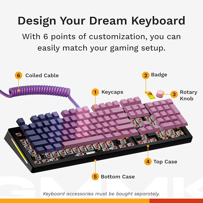Glorious Gaming - GMMK 3 HE Rapid Trigger Keyboard, Hall Effect, 8K Polling Rate, MX Mechanical & Magnetic Switches, Hotswappable 100% Keyboard, Modular Gasket System, Doubleshot PBT keycaps (Black)
