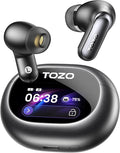 TOZO NC20 Pro Active Noise Cancelling Wireless Earbuds with Smart Touch Screen, LDAC Hi-Res Audio, Stereo Bass, 6 Mics AI Call Ear Buds, 80H Playtime, IPX8 Waterproof, 32 EQ via App, Wireless Charging