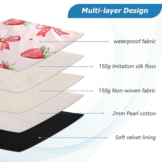 Laptop Case Sleeve, Pink Strawberries Bows Pattern Shockproof Protective Computer Carrying Cover, Briefcase Handbags 13-13.3inch Laptop Sleeve Bag