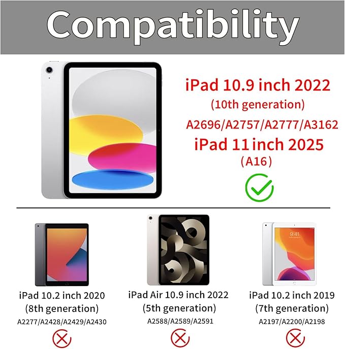 Lovmooful Compatible for iPad 11th 11-Inch A16 (2025),iPad 10 (10.9-Inch,2022 Model,10th Generation) Case with Pencil Holder Cute Striped Aesthetic Design Soft TPU Trifold Stand Protective-Pink&White
