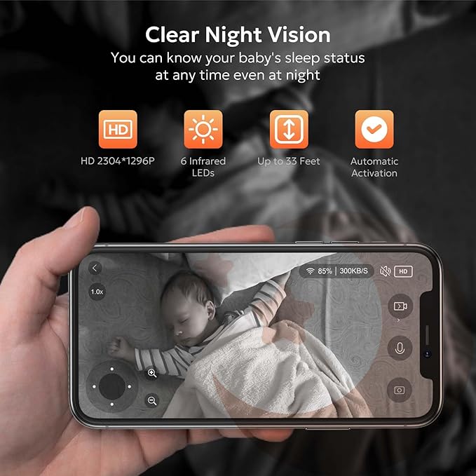 owltron Indoor Security Camera 2K, 360° Cameras for Home Security with Motion Detection, 2.4G WiFi for Baby/Pet/Nanny/Camara with Night Vision, Siren Alarm & 2-Way Audio, Compatible with Alexa