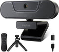 saylas 4K Webcam with Microphone and Speaker, Wide Angle 112°, Remote Control, Autofocus, Digital Zoom, Privacy Cover, Plug & Play Web Streaming Camera for Computer, USB Webcam for Pc