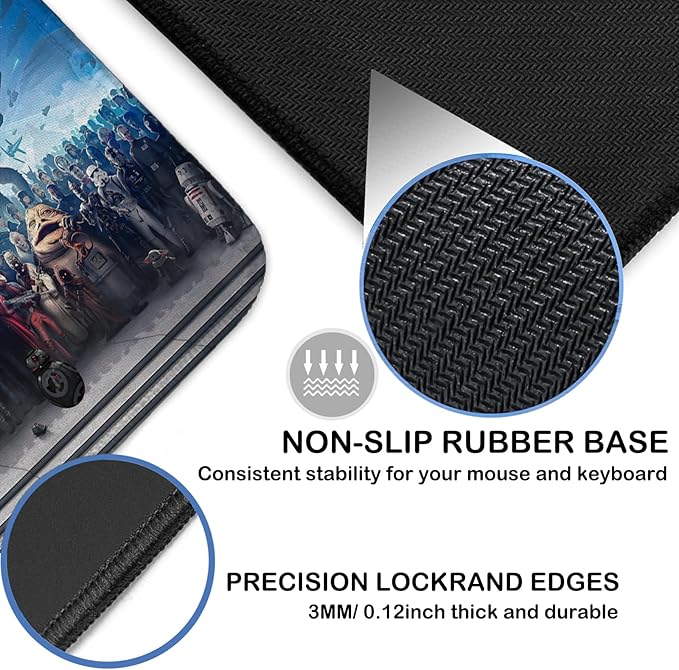 Large Gaming Mouse Pad，Long Mousepad, Extended XL Office Desk Mat, Long Full Desk Pad，Stitched Edges & Anti-Slip Rubber Base，Desk Pad for Keyboard and Mouse，Desk Accessories Supplies，31.5 x 11.8 inch