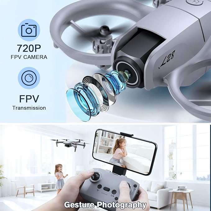 RC mini drone with carman 360 Flip Stunt Drone for Kids, Remote Control Quadcopter with Gravity Sensing, 3 Speed Modes, LED Light, 1 Batteries, altitude hold,headless mode,Foldable RC Plane Toys for teen Age 14+, Outdoor Fun Gifts easy to fly