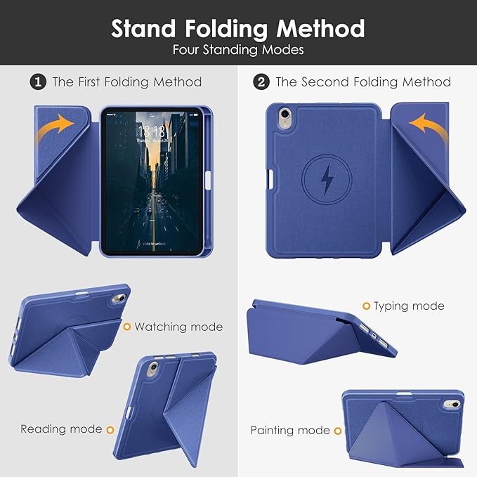 DTTO Case for iPad mini 7 (A17 Pro) 2024 / iPad mini 6 2021 8.3 inch with Pencil Holder, Multi-Angle Magnetic Standing Cover for iPad mini 7th/6th Generation [Auto Wake/Sleep], Dark Blue
