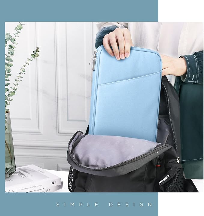 TiMOVO 9-11" Tablet Sleeve Bag for iPad 11-inch A16 2025, iPad 10.9"/10.2"| Air 11 Inch/5th/4th Gen. 10.9", Galaxy Tab A9+/A11Plus 11", Protective Bag with Pocket, Light Blue