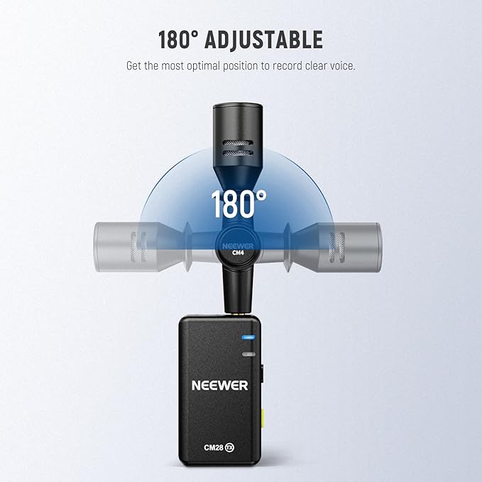 NEEWER 3.5mm TRS Omnidirectional Mini Microphone for DSLR Camera Recorder Vlog Podcast Interview, Compatible with Rode Wireless GO II DJI Mic CM28 CM31 Transmitter, CM4