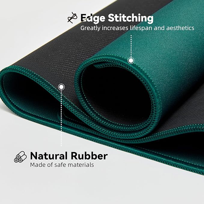 Reniteco Waterproof Large Gaming Mouse Pad with Durable Stitched Edges, Non-Slip Rubber Base, Grainy Jacquard Mouse Mat Desk Pad for Home Office Gaming, 27.6"x11.8"x0.12", Matte Green