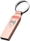 MOSDART Waterproof 32GB USB2.0 Flash Drive, FAT32 Metal Memory Stick with Keychain, for System Back, Data Storage, Rose Gold