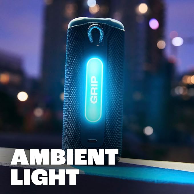 JBL Grip - Compact Bluetooth Speaker with Bold JBL Pro Sound and Ambient Light, up to 14 Hours of Playtime, Water, Dust and Drop-Proof (IP68), & Multi-Speaker Connection with Auracast™ (Red)