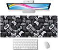 Video Game Controller Pattern Large Gaming Mouse Pad Keyboard Desk Pad Extended Mouse Pad Gaming Office Decor, PC Laptop Mouse Pads Large (31.5x151.8 in) with Stitched Edges Non-Slip Base Mousepad XL