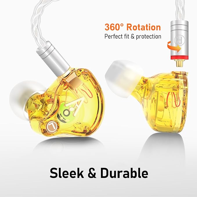 Vibes 202ML Wired Earbuds - HiFi in Ear Headphones for iPhone 5–14, Noise Isolating Ear Buds w/ Mic - Clear Sound, Deep Bass, Comfort-Fit Earphones - MMCX–LTN, Silver Plated Cord, Carrying Case