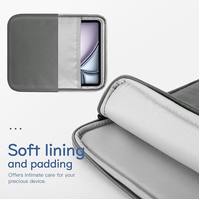 Dadanism 13 Inch Tablet Sleeve Bag Carrying Case for iPad Pro 13" M5/M4 2025/2024, iPad Air 13" M4/M3 2026/2025, iPad Pro 12.9", Galaxy Tab S10+/S9 FE+/S9+ 12.4", Remarkable Paper Pro 11.8", Dark Gray