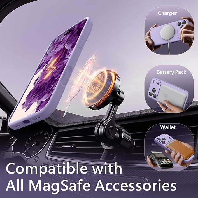 FireNova Magnetic for iPhone 17 Pro Case, Compatible with MagSafe, [Integrated Silicone Camera Control Button] [Camera Protection] Anti-Scratch Microfiber Lining Phone Case, 6.3", Clove Purple