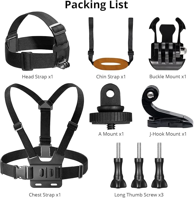 AKASO Action Camera Parkour Kit Compatible with AKASO EK7000/EK7000 Pro/Brave 4/Brave 4 Pro/Brave 7 LE/Brave 7/Brave 8/V50X/V50 Pro/V50 Elite/GoPro Hero 12 11 10 9 8/DJI/Apexcam Action Camera