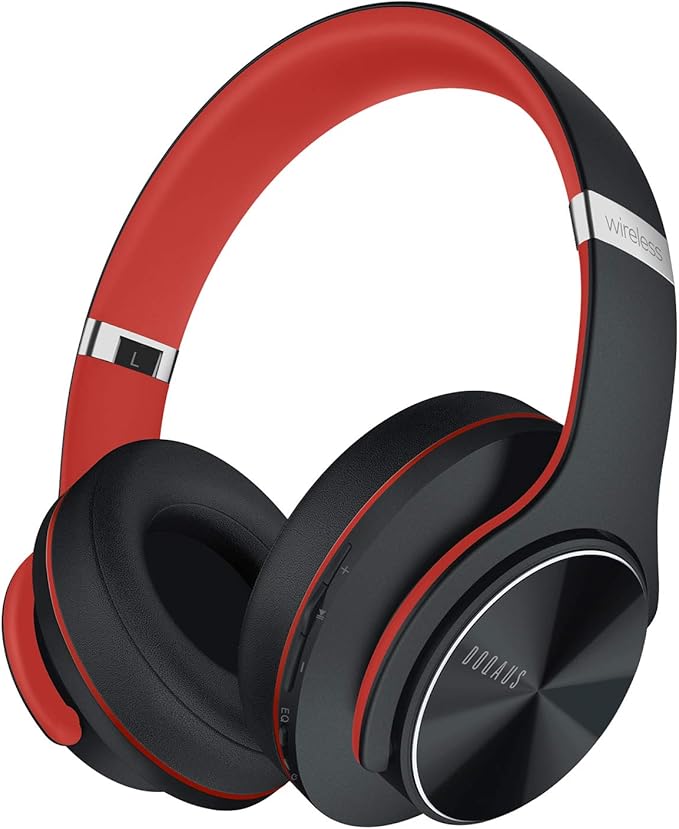 DOQAUS Bluetooth Headphones Over Ear, 90H Playtime, 3 EQ Modes, HiFi Audio, ENC Mic, Reinforced Durable Frame & Soft Earpads for Extended Wear, Phone, PC, Travel