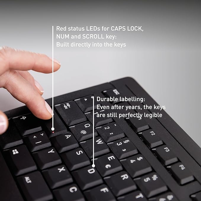 Cherry Stream Keyboard, Wired Keyboard for PC/Laptop, Whisper Quiet Silent Keys, Unique Typing Feel, Slim Design, SX Scissor Switches, USB-A, QWERTY, Black
