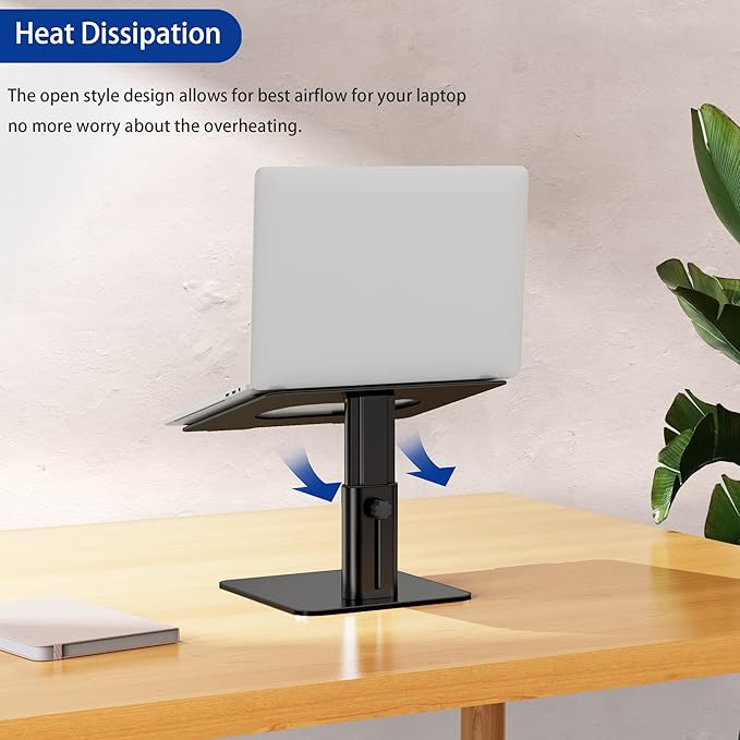 BESIGN LSX6N Laptop Stand, Ergonomic Adjustable Notebook Riser, Computer Holder, Laptop Mount Compatible with 10-15.6" Laptops, Black