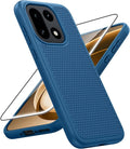 FNTCASE for OnePlus 15 Case: 14FT Heavy Duty Military Grade Drop Protection for One Plus 15 Case with Screen Protector, Non-Slip Anti-Fingerprint Shockproof Matte Soft TPU Phone Cover - Blue