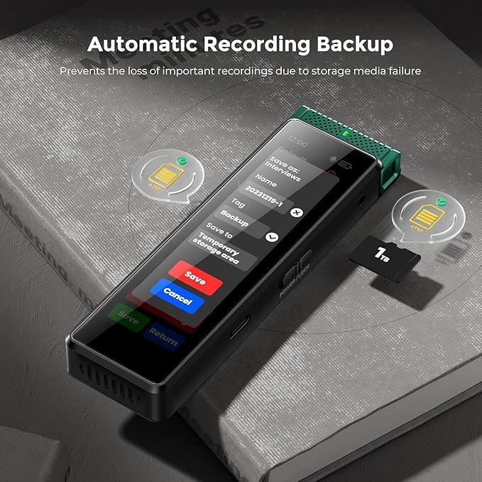 136GB Digital Voice Recorder with Playback, Innioasis R1 Full Touchscreen Voice Recorder with Bluetooth, Voice Activated Sound Audio Recorder Device with Mic (Green)