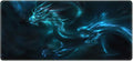 Meffort Inc Extra Large Extended Gaming Desk Mat Non-Slip Rubber Pads Stitched Edges XXL Mouse Pad 35.4 x 15.7 inch - Blue Dragon