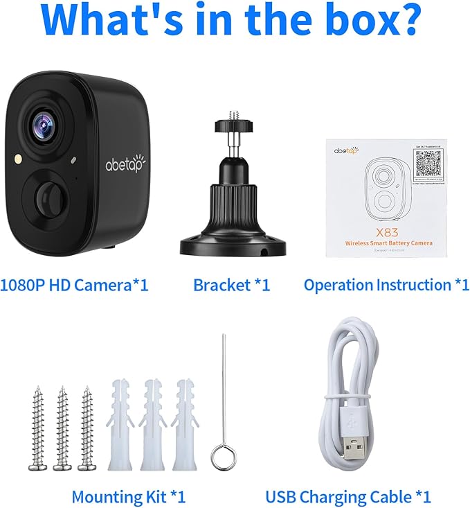 2K Wireless Security Cameras - Outdoor WiFi Security Cameras Color Night Vision, AI/PIR Detection, 2-Way Talk, Cloud/SD, Weatherproof, Battery Powered Outdoor Cameras (Black1)