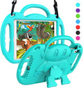 SUPLIK Kids Case for iPad 5th/6th Generation (9.7 inch, 2017/2018), iPad Air 1 & Air 2 & Pro 9.7 Case with Shoulder Strap Handle Stand for Apple iPad 5/6 & iPad Air 1st/2nd Gen, Cyan