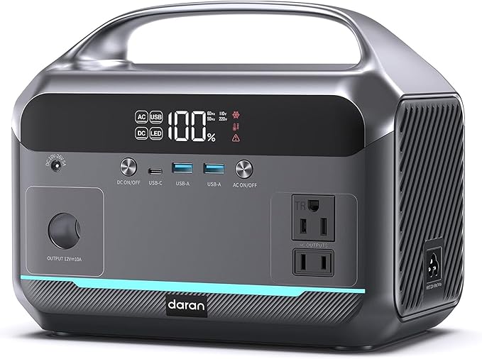 Portable Power Station 600W Surge, 288Wh (90,000mAh) Solar Generator, LiFeP04 Battery with 300W AC Outlets, Power Bank for Outdoor Camping, CPAP, Traveling, Home & Emergency