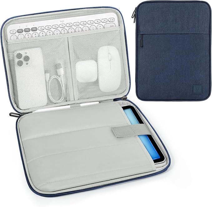 Dadanism 9-11 Inch Tablet Sleeve Padded Carrying Case for iPad (A16) 11th Gen 11", iPad 10th Gen 10.9", iPad Air M4/Pro M5 11", iPad Air 5/4, iPad 9/8/7th Gen, Galaxy Tab A11+ Plus 11", Dusty Blue