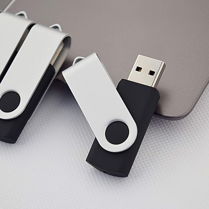 KOOTION 50pcs 4 GB USB Flash Drive 4GB Flash Drives 50 Pack Thumb DriveSwivel Memory Stick Jump Drive, Black