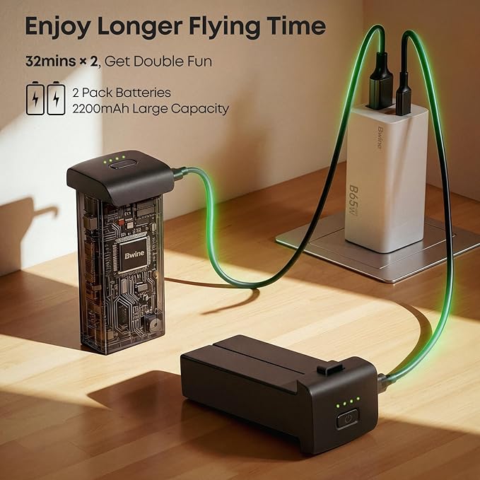 Bwine F7MINI 4K(RC3) Drones with Camera for Adults & 65W GaN USB C Charger