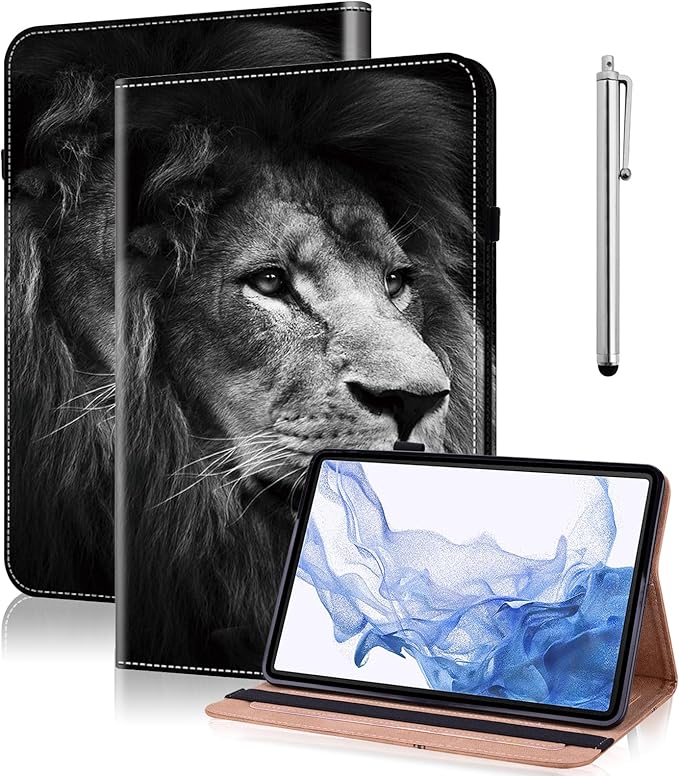 Case for iPad Air 11 Inch M4/M3/M2 (2026/2025/2024),iPad Air 5th/4th Generation Case 10.9 Inch 2022/2020, PU Leather Stand Shockproof Cover with Card Slots - Lion
