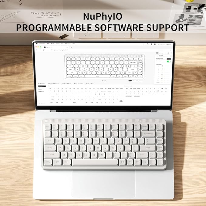 NuPhy Node75 Wireless Mechanical Keyboard, 75% Hot Swappable Custom Low Profile Keyboard, 84 Keys Computer Gaming Keyboards, Supports Touch Gestures, PBT Keycaps, RGB Backlit, Bluetooth/2.4GHz/USB-C