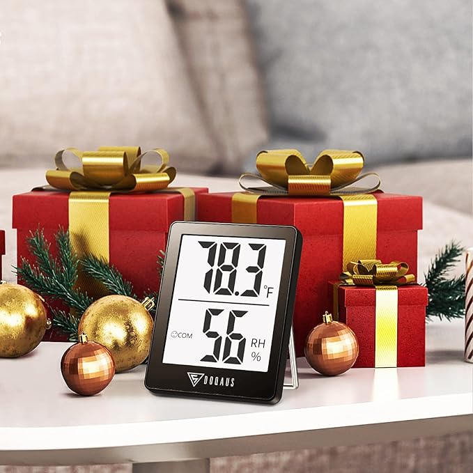 DOQAUS Digital Hygrometer Indoor Thermometer 3 Pack, Room Thermometer with 5s Fast Refresh, Accurate Humidity Meter Temperature Sensor for Home, Bedroom, Baby Room, Office, Greenhouse, Cellar (Black)