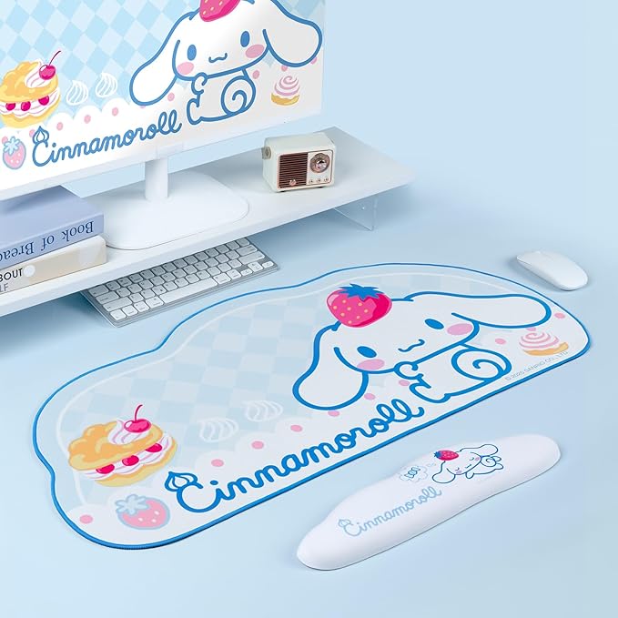 Kuitmor Kawaii Anime Dog Mouse Pad, Non-Slip Waterproof Desk Mat for Keyboard, Durable Large Extended Mouse Pad with Cloud Shape Edge for Office Gaming - DEG