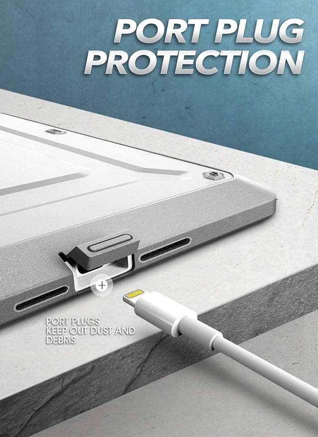 SUPCASE for iPad 9th Generation Case with Screen Protector (Unicorn Beetle Pro), [Built-in Stand] Heavy Duty Rugged Protective Case for iPad 10.2 9th / 8th / 7th Generation (2021/2020/2019), White