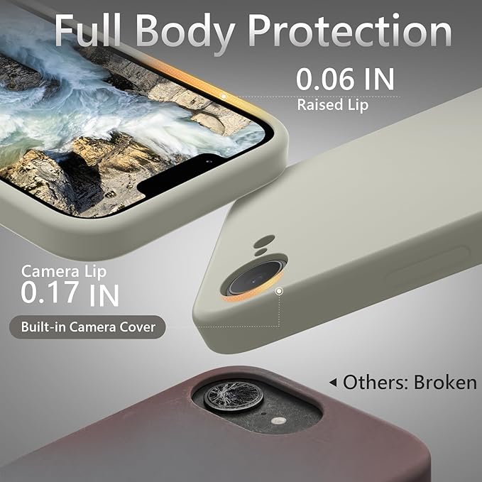 FireNova Magnetic for iPhone 17e Case/iPhone 16e Case, Compatible with MagSafe, [Silicone Camera Protection] Microfiber Lining Phone Case, 6.1", Stone