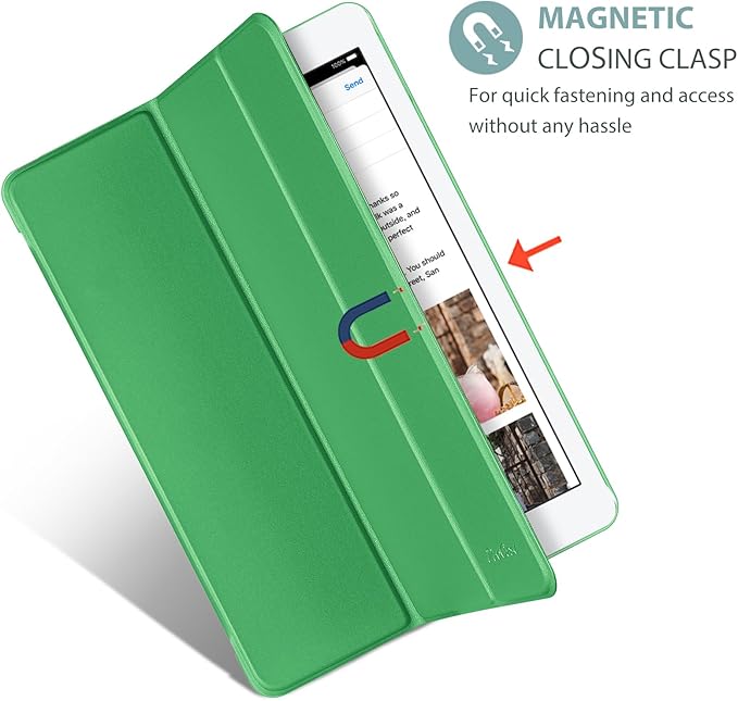 ProCase Smart Case for iPad 9.7 Inch iPad 6th/5th Generation 2018 2017(Model: A1893 A1954 A1822 A1823), Ultra Slim Lightweight Stand Cover with Translucent Frosted Back -Green