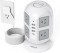 TESSAN Tower Surge Protector Power Strip 10 ft, Long Flat Extension Cord with Multiple Outlets, 8 AC Outlets with 4 USB Ports (1 USB C), Charging Station with Surge Protection, for Home Office Dorm