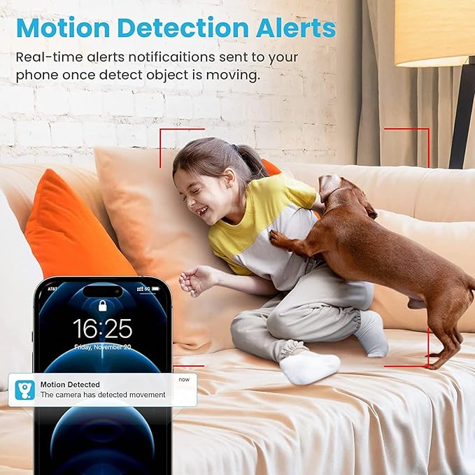 litokam 2K Indoor Security Camera, Cameras for Home Security with 360°Motion Detection, WiFi Baby Monitor for Baby/Elder/Dog, Pan/Tilt Pet Cam with Phone APP, IR Night Vision, 2-Way Audio, 4 Pack